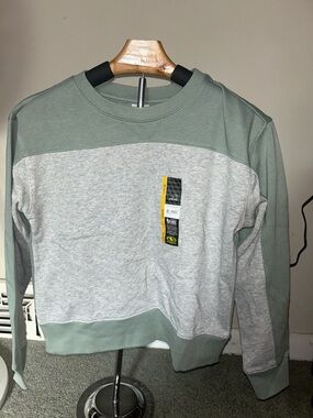 Athletic Works Two-Tone Sage Green and Light Gray Crewneck Sweatshirt
